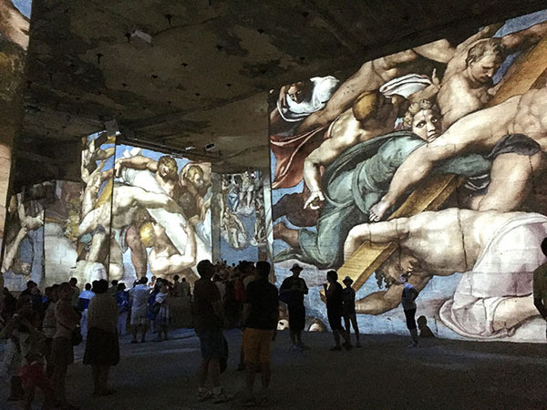 the cut-out sections of the carrieres de lumieres make for an excellent venue