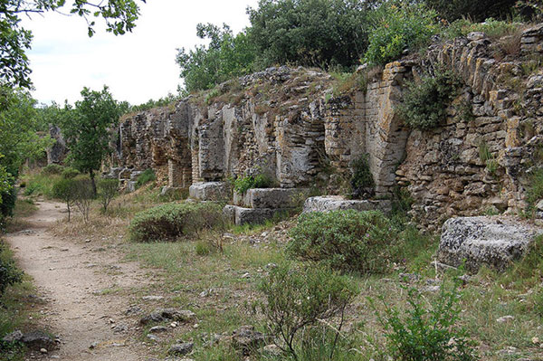 remnants of the pont to gard just off the road