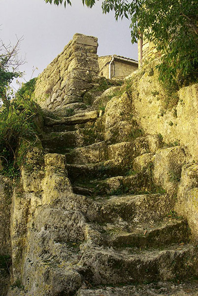 ancient medieval steps near the top of Saint Siffret