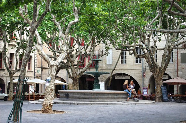 A day later, the Place aux herbes in Uzes returns to its normal quiet spot